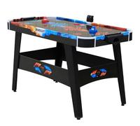 DEVESSPORT Air Hockey Fuego vs Hielo Incluye Dos Lanzadores Leds y Un Disco Led y Niveladores en Cada Pata | Mesa de Hockey con Luces LED Rojo y Azul, Marcador Electrónico y Baterías USB