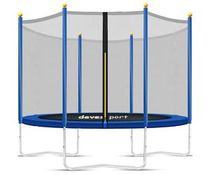 DEVESSPORT Cama Elástica Ø 182 cm para Niños Exterior con Red de Seguridad | Trampolín Infantil Resistente para Jardín | Cama Elástica 50 KG para Toda la Familia