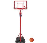 DEVESSPORT Canasta Baloncesto Infantil con Soporte Ajustable 149-195 cm | Canasta Baloncesto Niños para Interior y Exterior | Base Estable y Aro con Red
