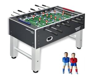 Devessport Futbolín Semi Profesional Hércules Black | con Monedero, Jugadores de Metal Piernas Separadas, Retorno de Bolas y Patas con Nivelador - para Bares, Pub’s y Uso Doméstico - 136x76x92 cm