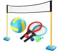 DEVESSPORT Juego 3 en 1 de Exterior para Niños | Vóleibol, Tenis y Bádminton con Accesorios Incluidos | Set Deportivo Infantil para Jardín o Playa