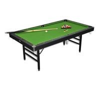 DEVESSPORT Mesa de Billar Plegable para Adultos (213x120x81 cm) | Estructura Metálica Estable, Sin Retorno de Bolas, Tapiz Profesional Verde y Accesorios Incluidos