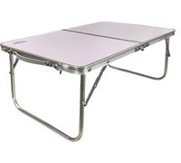 Devessport Mesa Plegable de Aluminio para Camping y Exterior con Tablero MDF Estructura Ligera y Portatil Medidas 164 x 47 x 40 cm Color Plata