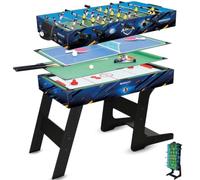 DEVESSPORT Multijuego Plegable 4 en 1 Sport Arena | Futbolín, Billar, Air Hockey y Ping Pong | Mesa de Juegos Multijuegos Plegable con Accesorios Incluidos