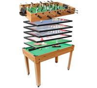 DEVESSPORT Multijuegos 7 en 1 Madera con Accesorios Incluidos | Mesa de Juegos con Futbolín, Billar, Ping Pong, Air Hockey y Más | Diseño Robusto y Elegante para Niños +8 Años
