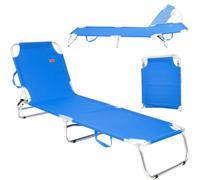 DEVESSPORT Tumbona de Playa Plegable | Tumbona Jardín Exterior | Tumbona Reclinable en 3 Posiciones para Mejorar tu Comodidad | Extraresistente