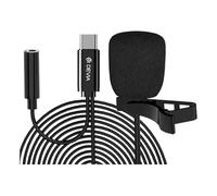 Devia Micrófono Smart Series para Smartphone Negro USB-C para una creación de Contenido fácil y de Calidad. Conexión Cableada y sensibilidad -30dB +/-3dB