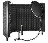 DEVICE OF URBAN INFOTECH Escudo de aislamiento de micrófono profesional y filtro giratorio de 360° portátil, multicapa, absorbe el sonido, filtro de reflexión para cantar, estudio, grabación