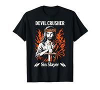 Devil Crusher Pecado Slayer Jesús Guerra Espiritual Cristiano Camiseta