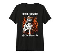 Devil Crusher Pecado Slayer Jesús Guerra Espiritual Cristiano Camiseta Premium