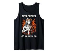 Devil Crusher Pecado Slayer Jesús Guerra Espiritual Cristiano Camiseta sin Mangas