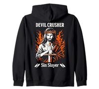 Devil Crusher Pecado Slayer Jesús Guerra Espiritual Cristiano Sudadera con Capucha