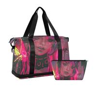 Devil Girl American Vintage - Bolsa de gimnasio grande con bolsa de aseo personal para gimnasio, juego de 2 piezas, Devil Girl, American Vintage, 1 size