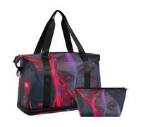 Devil Girl - Bolsa de lona deportiva con correa ajustable para gimnasio de gran capacidad, Devil Girl, American Vintage, 1 size