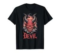 Devil Horned Demon Head Hellfire Oculto Fantasía Oscura Camiseta