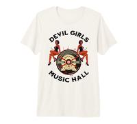 Devil Pinup Girl 1950's Rock Roll Rockabilly Hombres Mujeres Camiseta Premium
