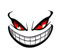 Devil Smile Car Scratch Sticker - Funny 3D Visual Decal, Cool Horror Decorative Sticker, Cool Car Scratch Cover-Up, Gráficos Auto Impermeable | For Cars Trucks Motorcycles