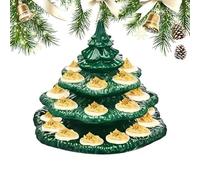 Deviled Egg Holder, 4 capas espaciosas árbol de Navidad Shaped Party Platter, 26 Hole Serving Tray, adecuado para las navideñas de Acción de Gracias a la boda, barbacoa al aire libre