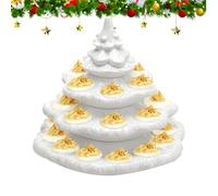 Deviled Egg Holder, 4 capas espaciosas árbol de Navidad Shaped Party Platter, 26 Hole Serving Tray, adecuado para las navideñas de Acción de Gracias o para barbacoas al aire libre
