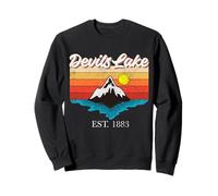 Devils Lake Home Town Vintage Sunset USA Vacaciones Sudadera