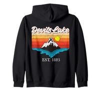 Devils Lake Home Town Vintage Sunset USA Vacaciones Sudadera con Capucha