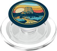 Devils Tower Monument Vintage 80s Wyoming Graphic PopSockets PopGrip para MagSafe