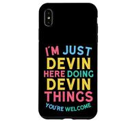 Devin está aquí Haciendo Cosas de Devin, Divertido Nombre de Devin Carcasa para iPhone XS MAX