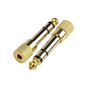 Devinal - Adaptador convertidor para acoplador profesional de 6,35 mm a 3,5 mm chapado en oro