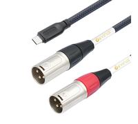 Devinal Cable de audio USB C a XLR doble, adaptador convertidor de cable estéreo de salida USB tipo C a XLR macho para amplificador, altavoz, consola mezcladora, etc. 3.3 pies