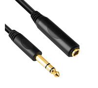 Devinal Cable de extensión de 1/4, macho de 1/4 pulgadas a hembra de 1/4 pulgadas, cable de audio chapado en oro de 6.35 mm, cable estéreo de 4.5 metros