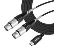 Devinal Cable de grabación XLR hembra a USB C, doble XLR hembra a USB tipo C, cable de entrada de micrófono compatible con Samsung, Google, Huawei, Xiaomi, smartphone o MacBook, etc. 10 pies