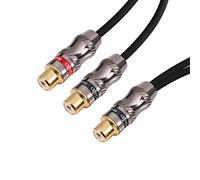 Devinal Cable en Y RCA/Phono - Conector Hembra a 2 Conectores Hembra, Divisor de Vídeo/Audio, 25 cm