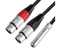 Devinal Cable hembra de 1/4 pulgadas a doble XLR hembra Y, 6,35 mm hembra TRS a 2 XLR de micrófono, hembra de cuarto de pulgada y divisor de audio cable de 1 pie