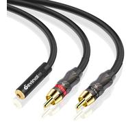 Devinal - Cable RCA a 1/8 Hembra y Hembra, 3,5 mm a Doble RCA/Phono Macho, Cable Divisor estéreo, Conector Mini Hembra a Adaptador de Salida de Audio Macho 2RCA, 30 cm
