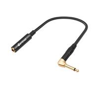 Devinal Cable TS macho en ángulo recto de 1/4 pulgadas a TS hembra de 1/4 pulgadas, adaptador de extensión de parche de conector mono de 6,35 mm, ideal para guitarra en forma de V de 1 pie