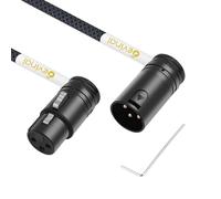 Devinal Cable XLR en ángulo recto, ángulo giratorio de 360 grados hembra XLR a ángulo giratorio de 360 grados macho XLR para micrófono, adaptador de cable de micrófono de 6 pies, 2 unidades