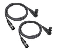Devinal Cable XLR en ángulo recto, XLR hembra en ángulo a cable de micrófono XLR macho recto, adaptador XLR hembra de 90 grados para dispositivos de sonido, grabadora mezcladora de 6.6 pies, 2 piezas