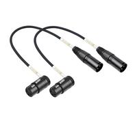 Devinal Cable XLR giratorio en ángulo recto, conector adaptador de micrófono XLR de perfil bajo en ángulo ajustable, cable de micrófono recto macho a hembra en ángulo recto de 0.7 pies, 2 piezas