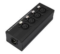 Devinal Caja divisora de audio XLR 4 en 1 salida, convertidor equilibrado XLR 4 hembra a 1 macho; cable de audio pasivo estéreo de 4 vías