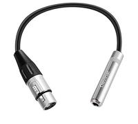 Devinal XLR hembra a conector hembra de 1/4 pulgadas, conector XLR a 6,35 mm TS/TRS adaptador de audio de un cuarto de pulgada, conector convertidor de metal, construcción de 30 cm
