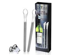 DeVine - Enfriador de botellas de vino de acero inoxidable 4 en 1, enfriador, aireador y tapón de vino (1)