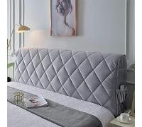 DEVINK Cabecero de cama multifuncional acolchado triángulo, decorativo para respaldo ergonómico, cojín de pared, reposacabezas portátil, protección de pared, con funda extraíble de pana gris (210 cm,