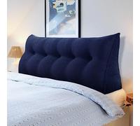 DEVINK Cabecero de cama multifuncional, triángulo acolchado, decorativo para, respaldo ergonómico, cojín de pared, reposacabezas portátil, protección de pared, con funda extraíble de pana gris (100 x