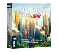 Devir - Cities USA Juego de Mesa de Estrategia Urbana y Construcción de Ciudades con Rascacielos, Puentes y Autopistas, 1-4 Jugadores, +10 Años, 45 Minutos - Versión Española