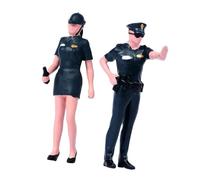 DEVNWIGMO 2 Piezas Figuras Miniatura Policía Mini Modelo Escala 1 64 Muñecos Pintados Resina Props Fotografía Diorama Collectibles Decoración