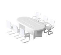DEVNWIGMO 7 Piezas Miniatura Sofá Casa de Muñecas Mesa Silla Accesorios Escena Decorativa Oficina Fabricado en Resina Aptas para Regalo Colección Decoración