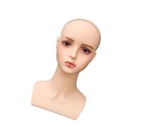 DEVNWIGMO Cabeza de Muñeca de Belleza, Cabeza de Maniquí para Collar, Fabricación de Pelucas, Cabeza de Entrenamiento de Estilismo, Exhibición de Pelucas para G, Labios Rojos Claros