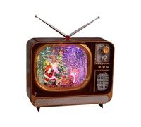 DEVNWIGMO Caja de Música Navideña Lámpara de Mesa Decoración Festiva Figura de Resina Globo Musical con Diseño de Televisión Y 8 Canciones Adecuado para Regalos, Papa Noel, Individual