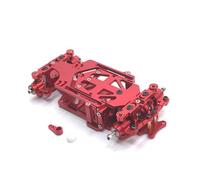 DEVNWIGMO Mini Automóvil Miniatura Chasis RC Extensible Marco de Aleación Diferencial Funcional Adecuado para Entusiastas del Automodelismo Laboratorios, Rojo