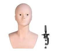 DEVNWIGMO Soporte para Pelucas con Cabeza Calva de Maniquí, Cabeza de Entrenamiento de Cosmetología Resistente para La Fabricación Y Estilismo de Pelucas, con Soporte